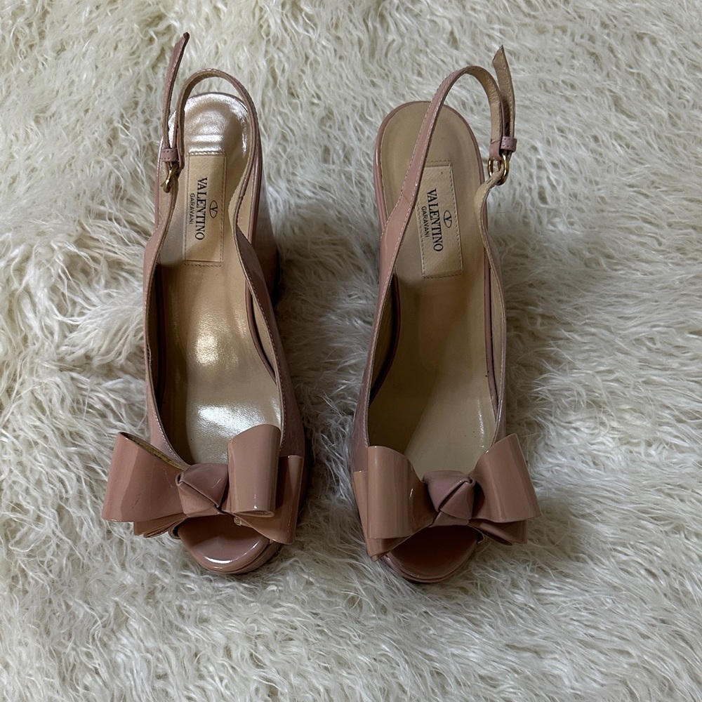 Valentino Women's Blush Bow Slingback Heels